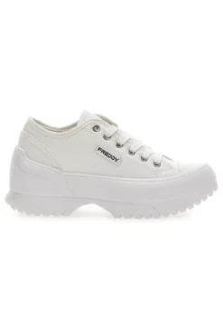 Weiße Sneakers mit Plateau Freddy 7601