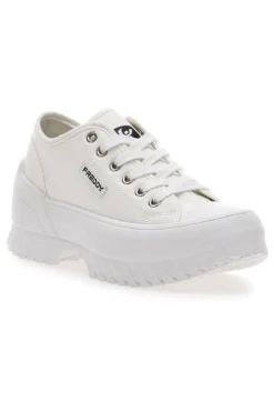 Weiße Sneakers mit Plateau Freddy 7601