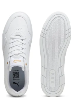Weiße Turnschuhe mit goldenen Details Puma Court Classic
