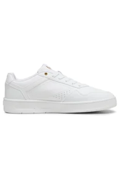 Weiße Turnschuhe mit goldenen Details Puma Court Classic