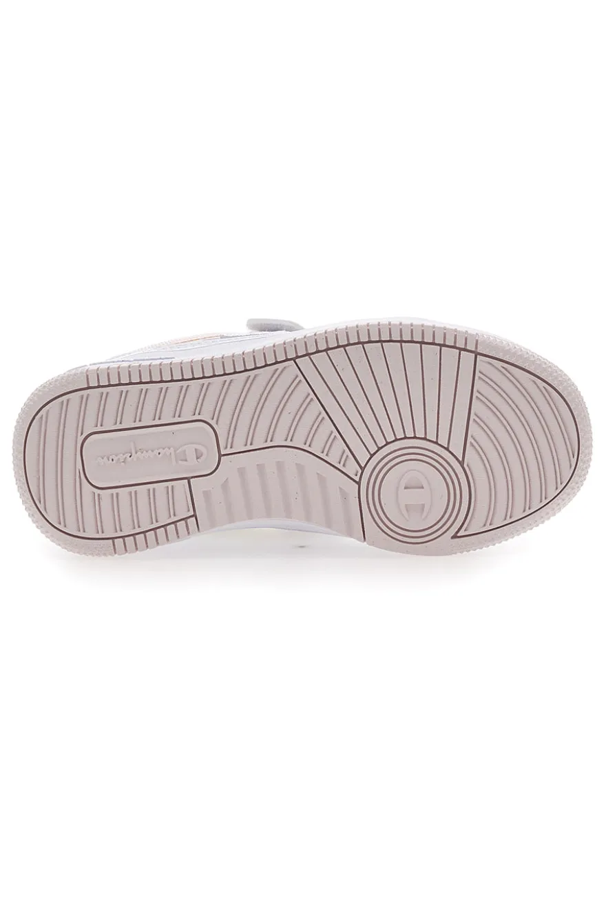 Weiße Turnschuhe mit Klettverschluss-Champion-Rebound-Grafik