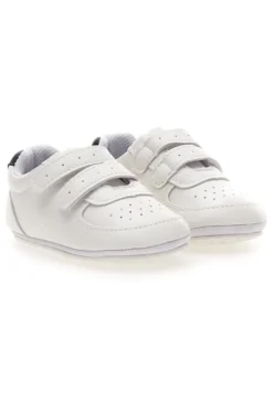 Weiße Turnschuhe mit Riemen und blauen Details Thank you girl 392603S