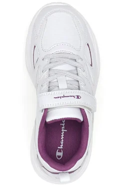 Weiße und fuchsiafarbene Sneakers mit Klettverschluss und elastischen Schnürsenkeln CHAMPION COUNTESS G PS
