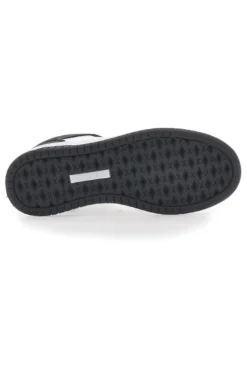 Weiße und schwarze Kobe Tumble-Sneaker aus Baumwolle mit Gürtel