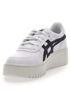 Weiße und schwarze Plateau-Sneaker mit Ortholite Asics Japan S PF