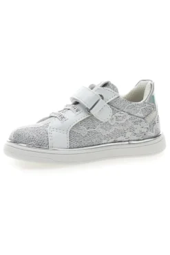 Weiße und silberne Sneakers mit Klettverschluss LAURA BIAGIOTTI AG17132