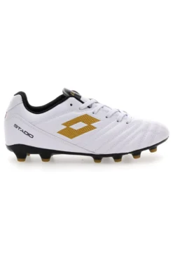 Weiß-goldene Lotto Stadio 705 Fg Jr. Fußballschuhe