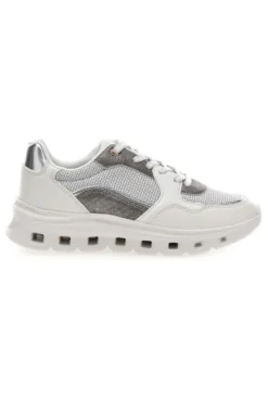 Weiß graue Damen Turnschuhe mit Mesh-Einsätzen Pittarello 8W24859