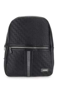 Zaino in pelle nera con tasche interne LANCETTI CARIUS