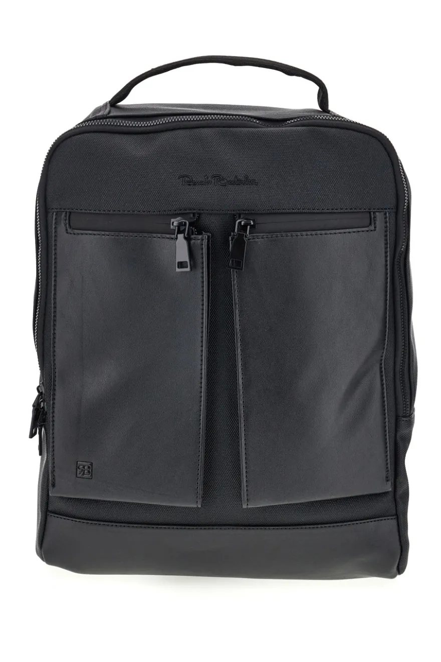 Zaino Nero in Tessuto con Tasche Frontali e Scomparto Porta PC Renato Balestra COB 61991/L/SRBU7
