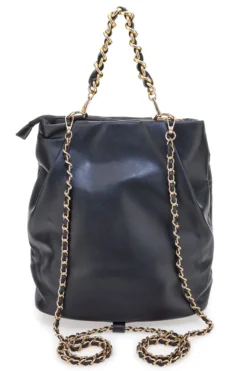 Zaino nero trapuntato con catena Laura Biagiotti LB25W-261-3