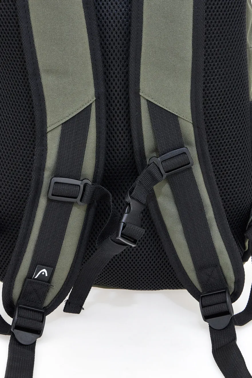 Zaino verde militare con tasche multiple e rete frontale Head HBK048