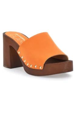 Zoccoli Arancione Con Tacco 9 cm Pittarello 8508