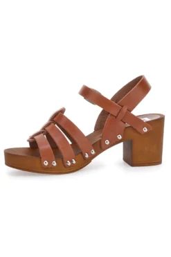 Zoccoli con Cinturino Cognac Vera Pelle Pittarello Love 5759