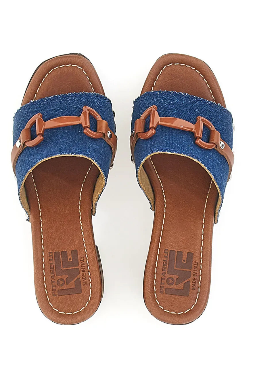 Zoccoli Jeans Con Tacco 9 cm Pittarello Love 15495JP