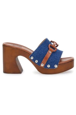 Zoccoli Jeans Con Tacco 9 cm Pittarello Love 15495JP