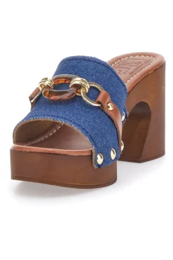 Zoccoli Jeans In Pelle Made in Italy Pittarello 25495/J