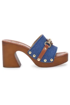 Zoccoli Jeans In Pelle Made in Italy Pittarello 25495/J