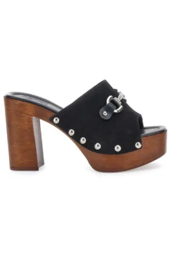 Zoccoli Neri con Morsetto Vera Pelle Pittarello Love 35011P